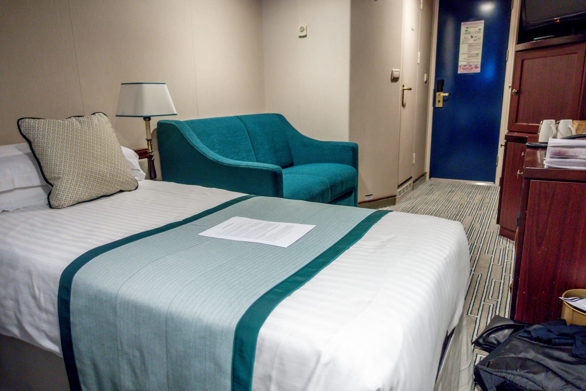 Oceanview cabin on Fathom's Adonia cruise ship, which sails to Cuba and the Dominican Republic