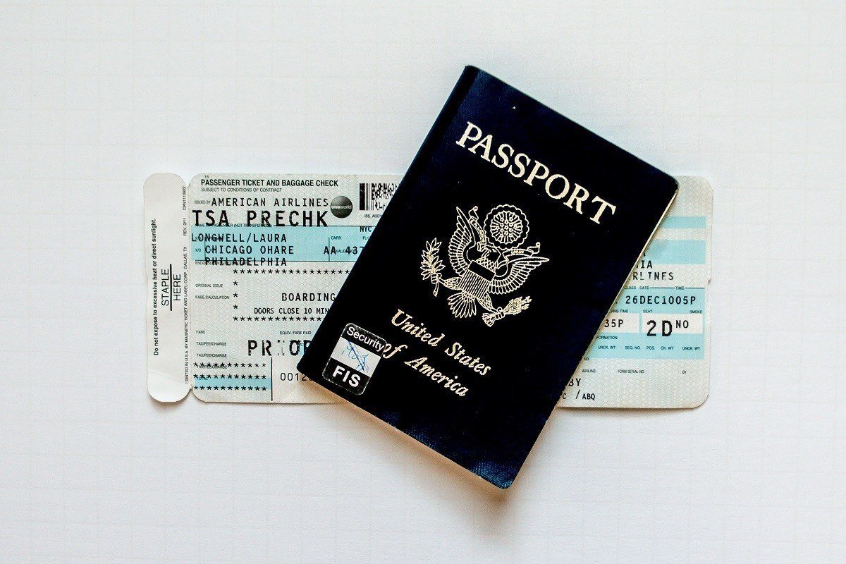 Boarding pass and passport