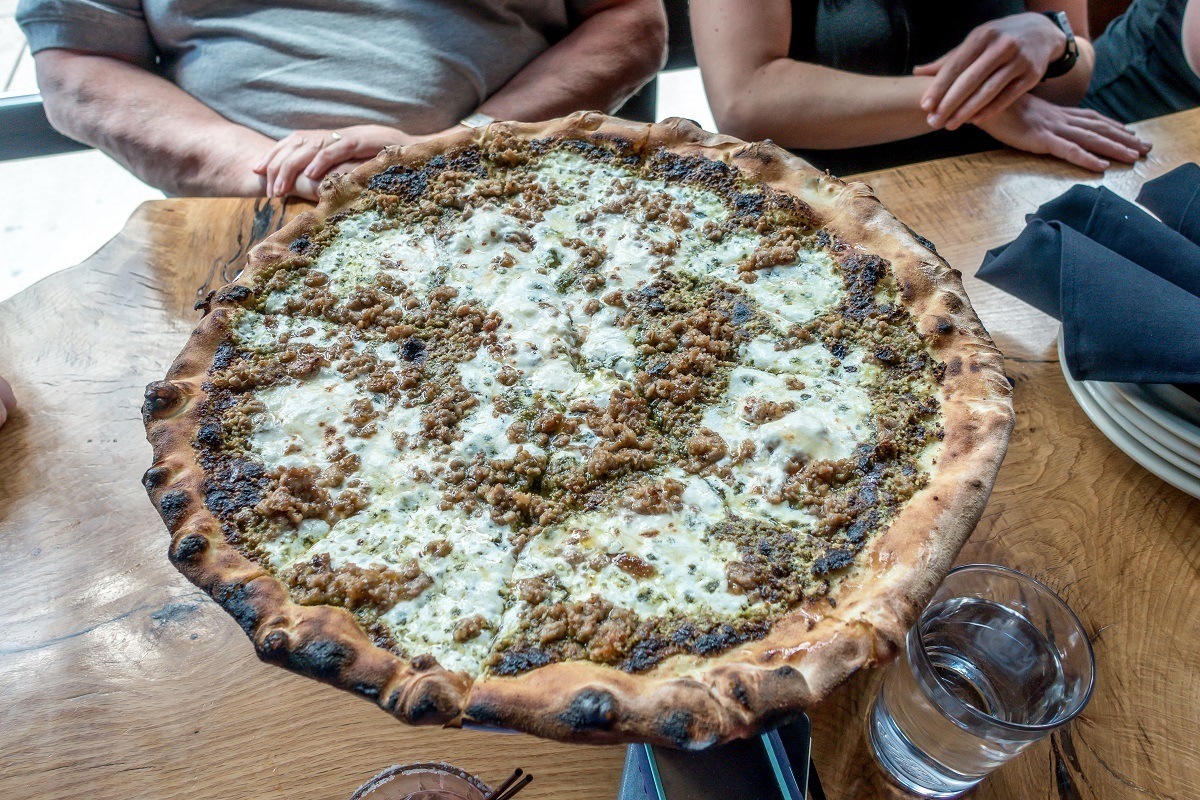 Coalfire's pistachio pesto pizza marries Italian technique with American ingredients