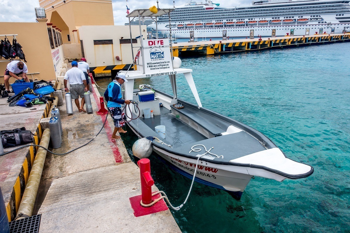 Dive with Martin has sleek, efficient dive boats in Cozumel.