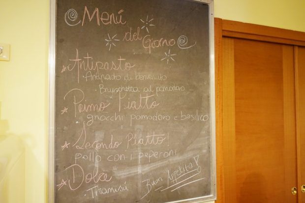 Menu for our cooking class in Rome, cooking with Nonna