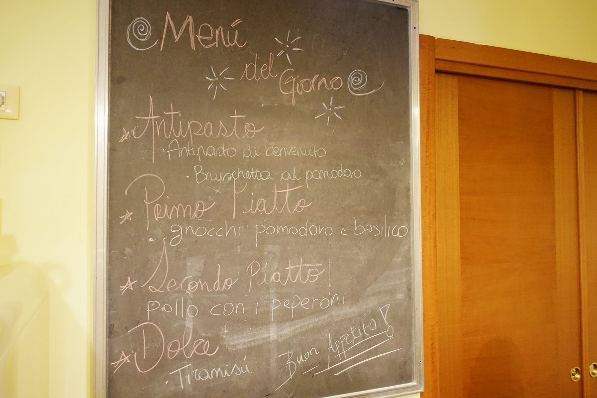 Menu for our cooking class in Rome, cooking with Nonna
