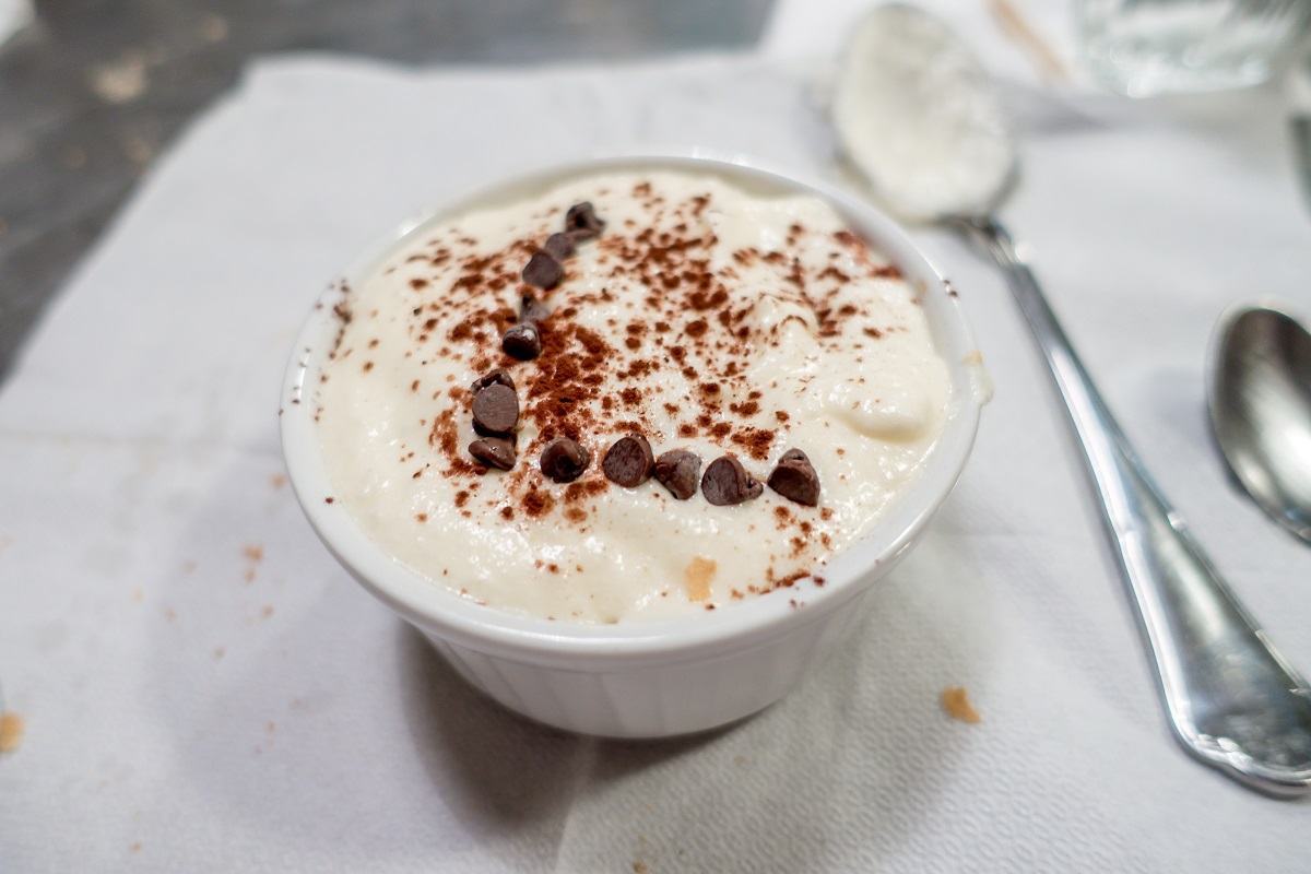 Individual portion of tiramisu made during Cooking with Nonna, a great cooking class in Rome, Italy