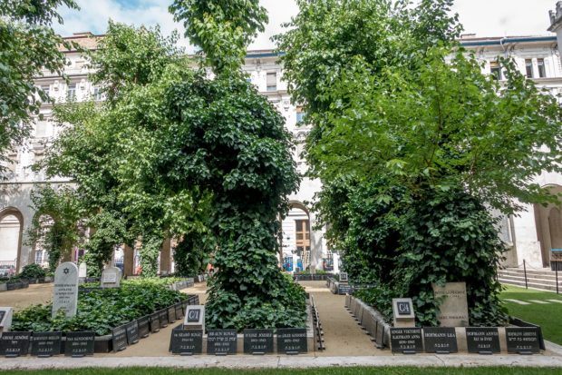 The burial ground adjacent to the Great Synagogue in Budapest is the final resting place of those killed in the ghetto during World War II