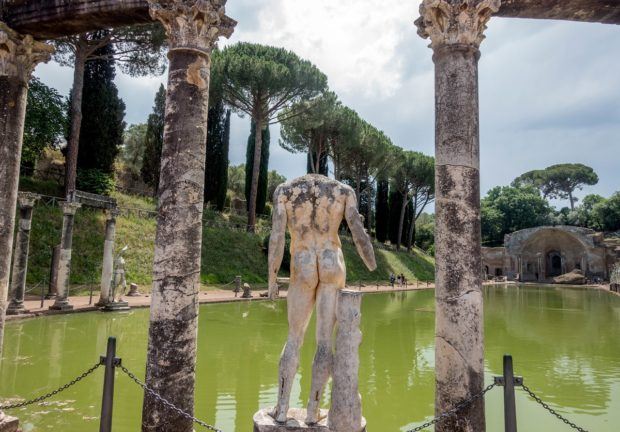 Looking out on Emperor Hadrian's Canopus which was inspired by his travels in Greece and Egypt