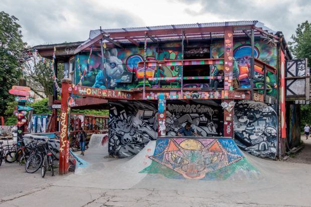 The "Wonderland" skate park in Copenhagen Freetown Christiania
