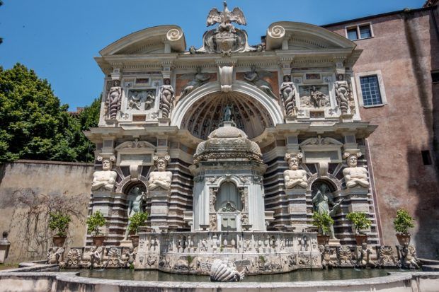 The Fountain of the Organ at Villa d'Este in Tivoli