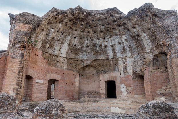 The Heliocaminus Baths are some of the most in-tact structures at Hadrian's Villa, a UNESCO World Heritage Site in Tivoli, Italy