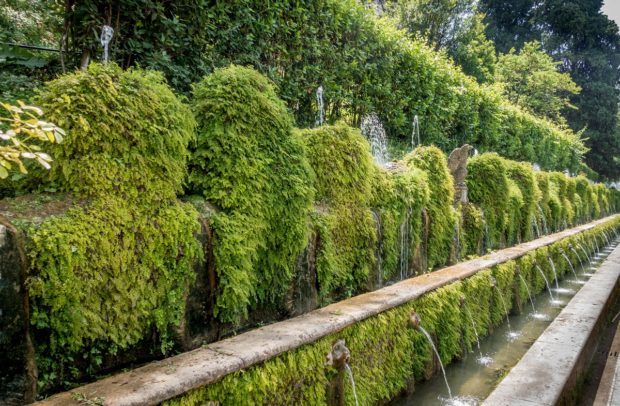 The all of the Hundred Fountains at Villa d'Este in Italy