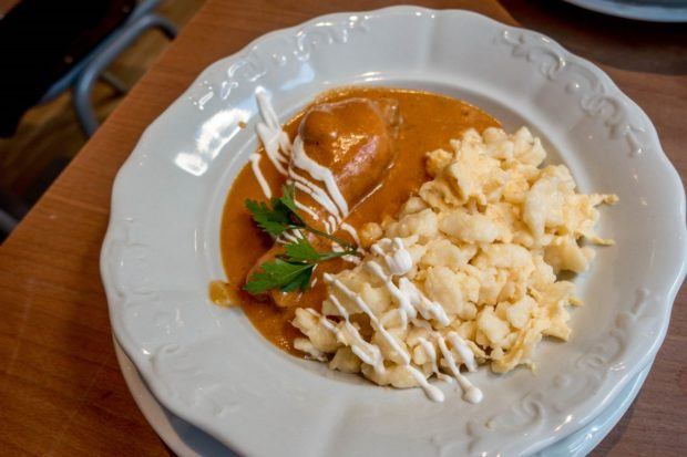 Chicken paprikash is a common main dish in Hungary