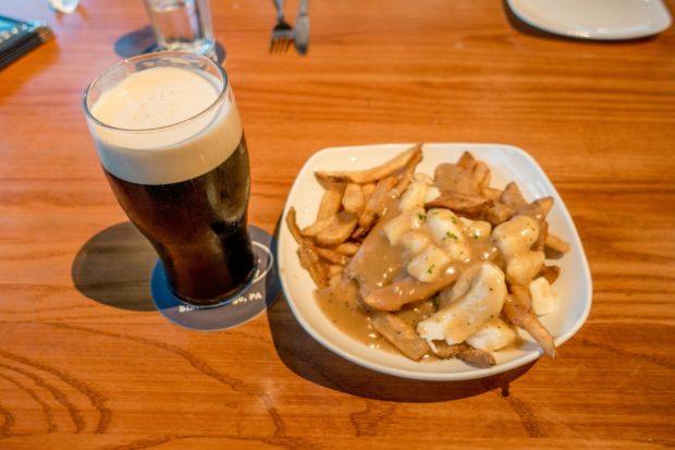 Beer and poutine at Otto's Brewery and Pub in State College, PA