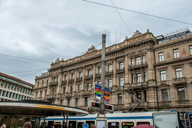 One of the best ways to spend a Zurich layover is a walking tour of the old city, visiting the Paradeplatz transit center.