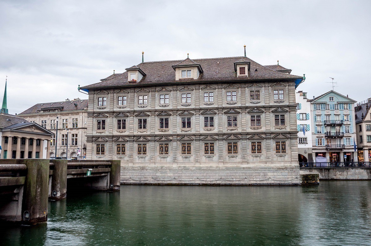The Zurich Rathaus over the Limmat River.