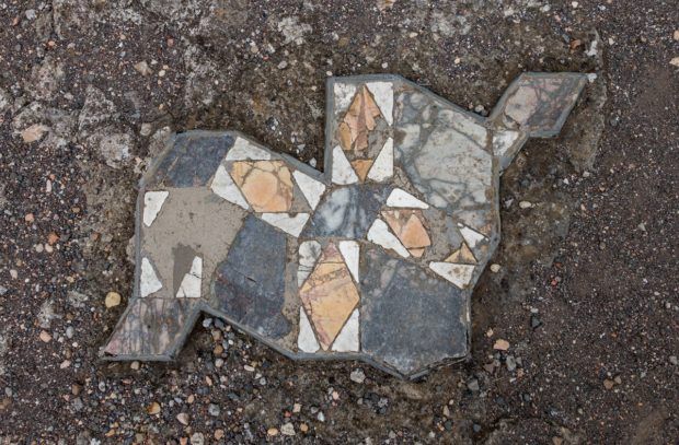A bit of the marble that remains in Hadrian's Villa in Italy