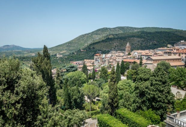 The view over Tivoli from the terrace of Villa d'Este, Tivoli