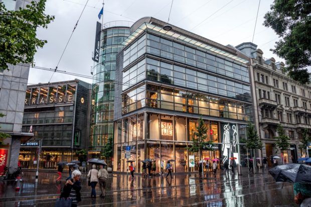 Continue the Zurich walking tour by visiting designer stores on Bahnhofstrasse.