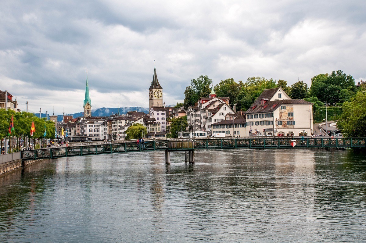 The old town of Zurich on the Limmat River