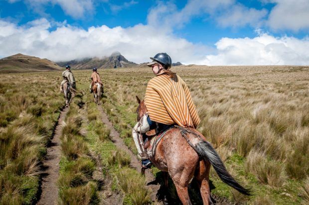 Riding through the Avenue of the Volcanoes in Ecuador