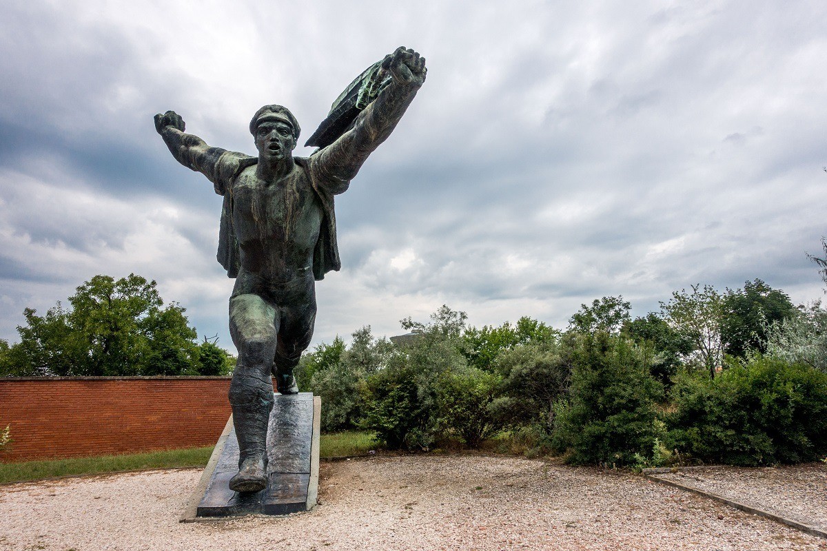The Republic of Councils Monument is one of the most notable statues at Memento Park in Budapest, Hungary