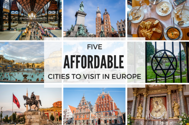 Five of the Most Affordable Cities to Visit in Europe Now There are so many affordable cities to visit in Europe that have lots to offer. Budapest, Riga, Tirana, Vilnius, and Krakow are some of our favorite wallet-friendly options.