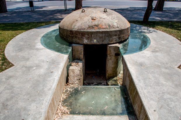 One of the nearly 800,000 concrete bunkers in Albania to defend it from an enemy that did not exist.