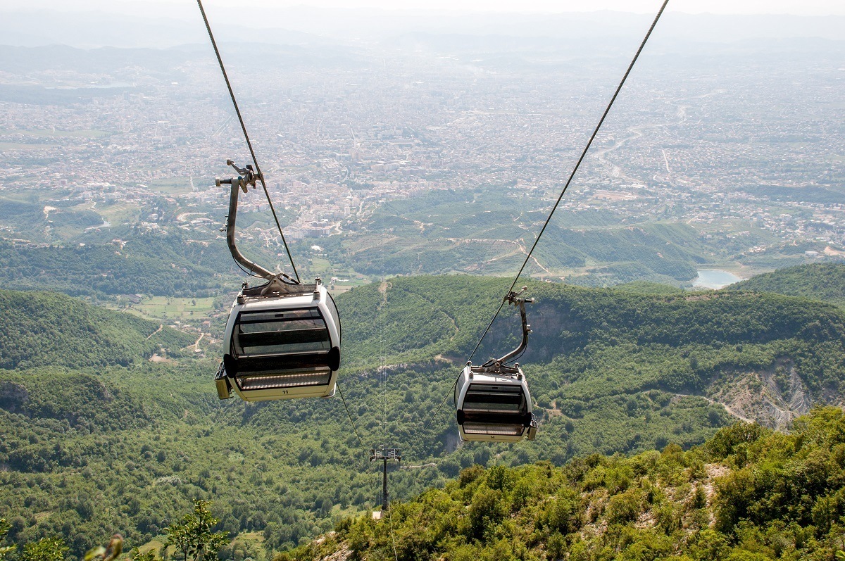 One of our favorite things to do in Tirana is the Dajti Express cable car to the top of Mount Dajti
