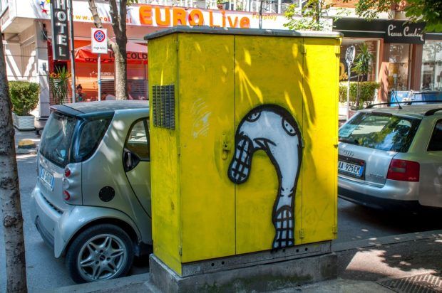 All the electrical boxes in the Block had cartoon-like paintings.