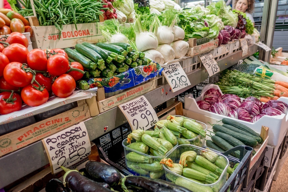 Vegetables on display