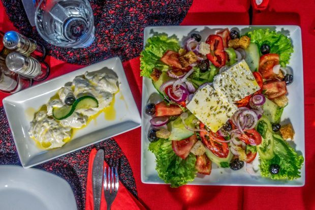 Aegean salad and taratur are Albanian foods that are similar to Greek food items