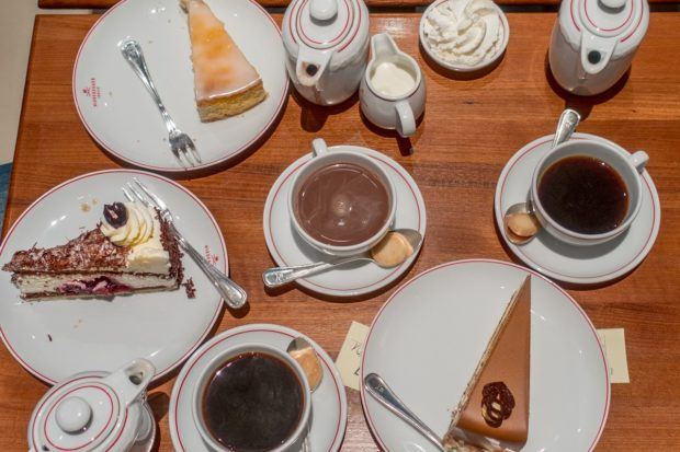 Select from dozens of cakes and marzipan at Lubeck's historic Cafe Niederegger