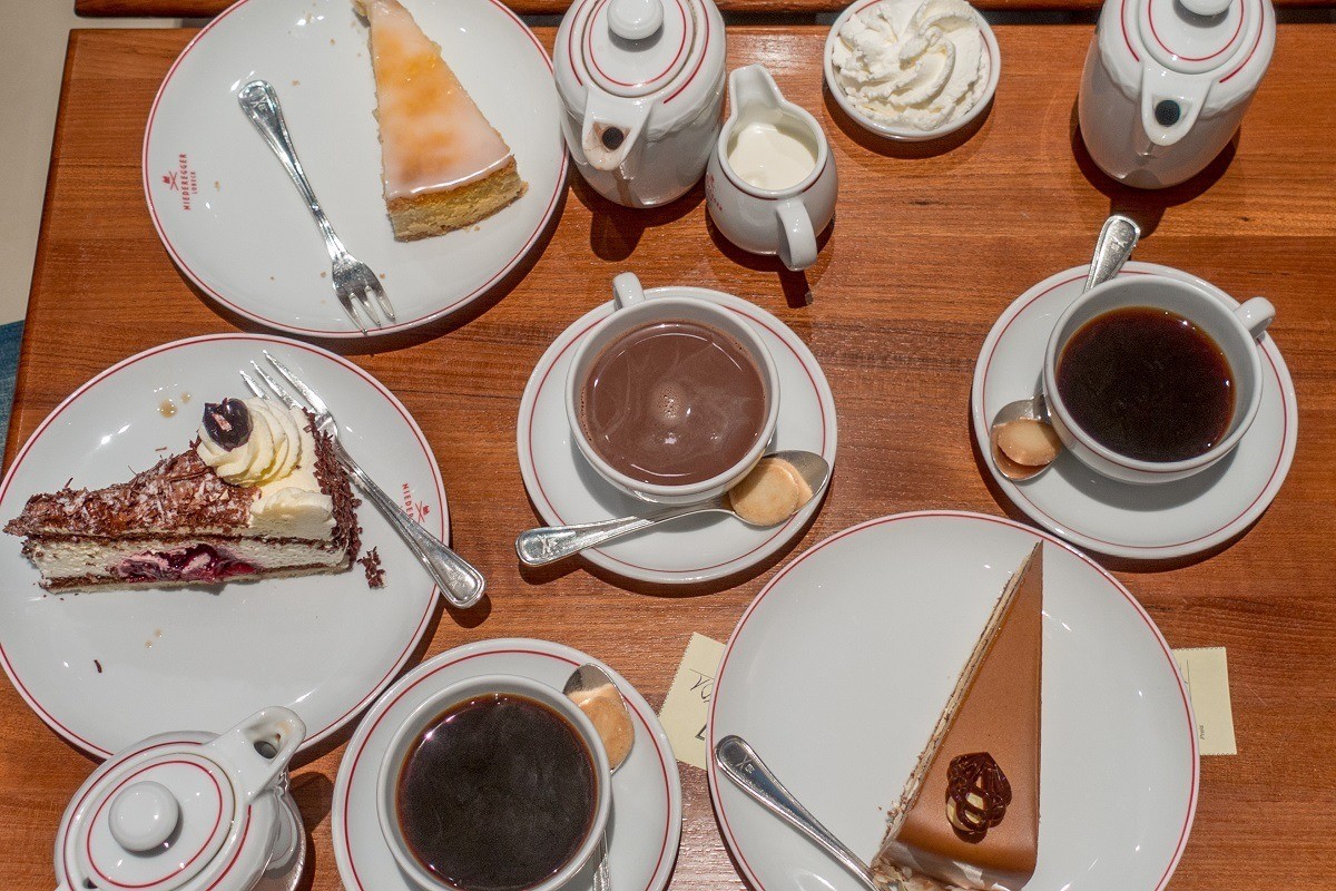 Select from dozens of cakes and marzipan at Lubeck's historic Cafe Niederegger