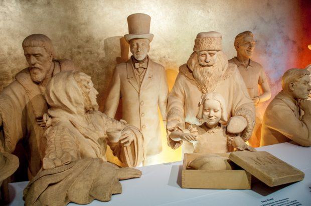 Life-sized marzipan statues (Santa included) are on display in the marzipan museum