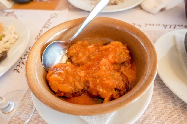 One of the popular Albanian dishes, qofta korca is a veal meatball dish served in Albania