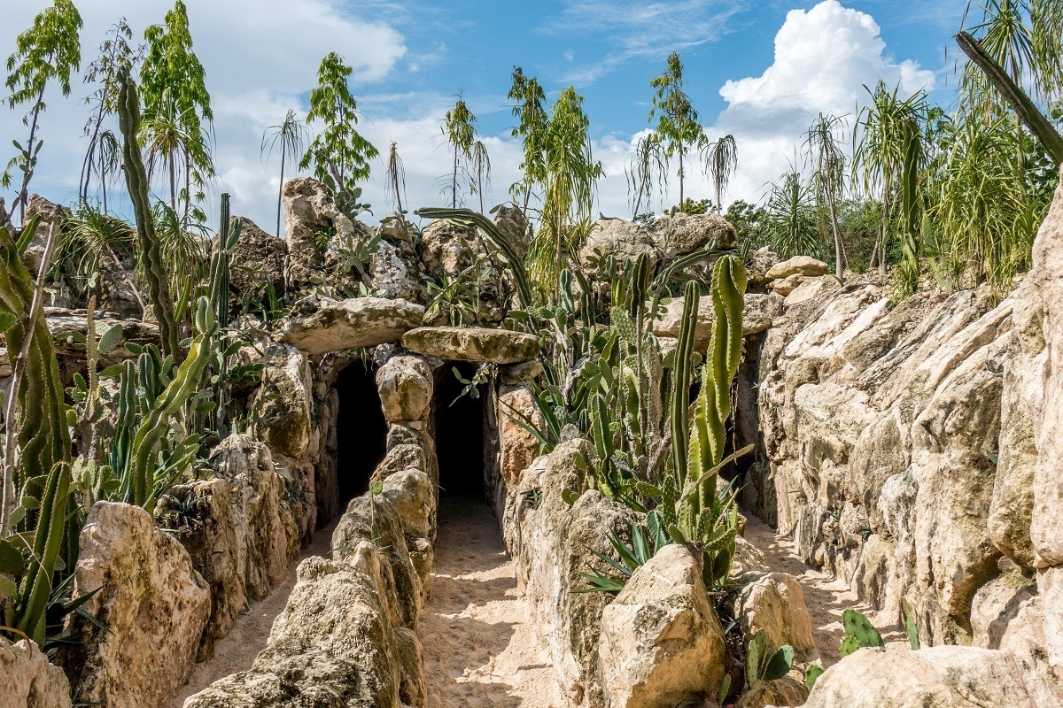 The entrance to the mind-bending Xensatorium at Xenses park outside Cancun, Mexico