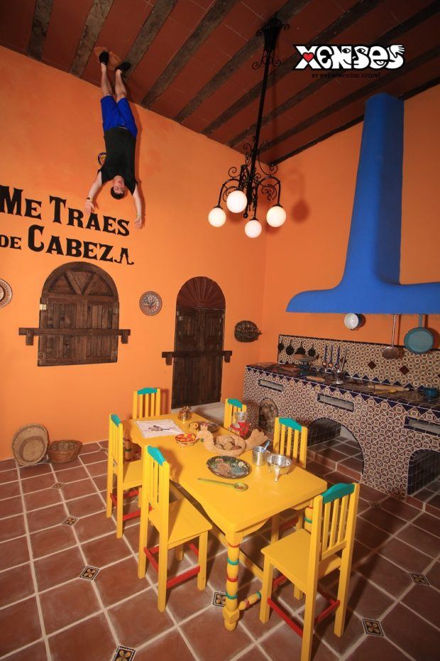 The upside-down room at Xenses park in Mexico