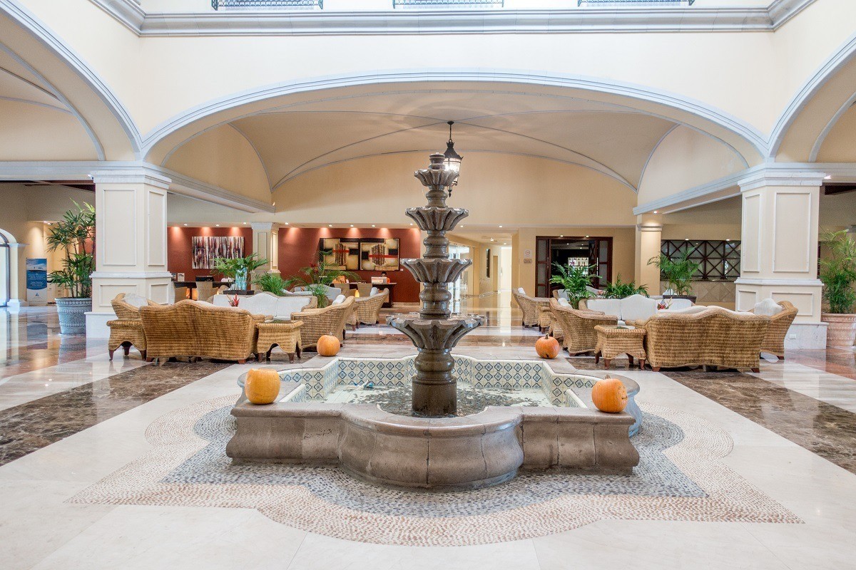 The lobby of the Hacienda Tres Rios Resort