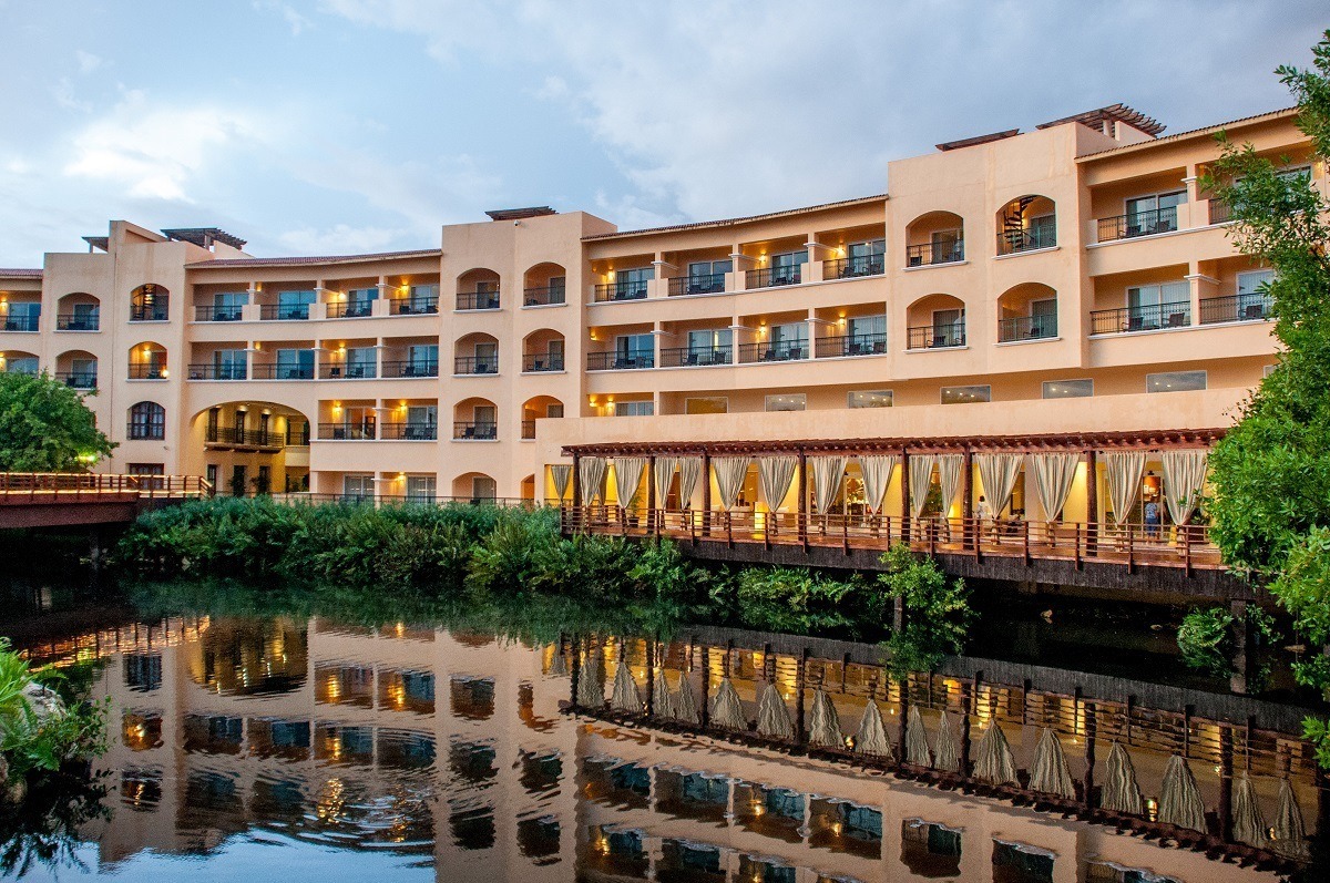 The main building at the Hacienda Tres Rios on Mexico's Riviera Maya