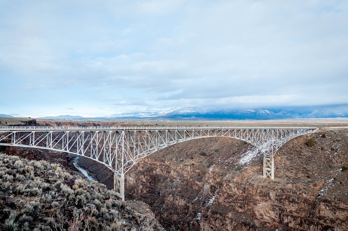White Rio Grande Gorge Bridge in Taos, New Mexico