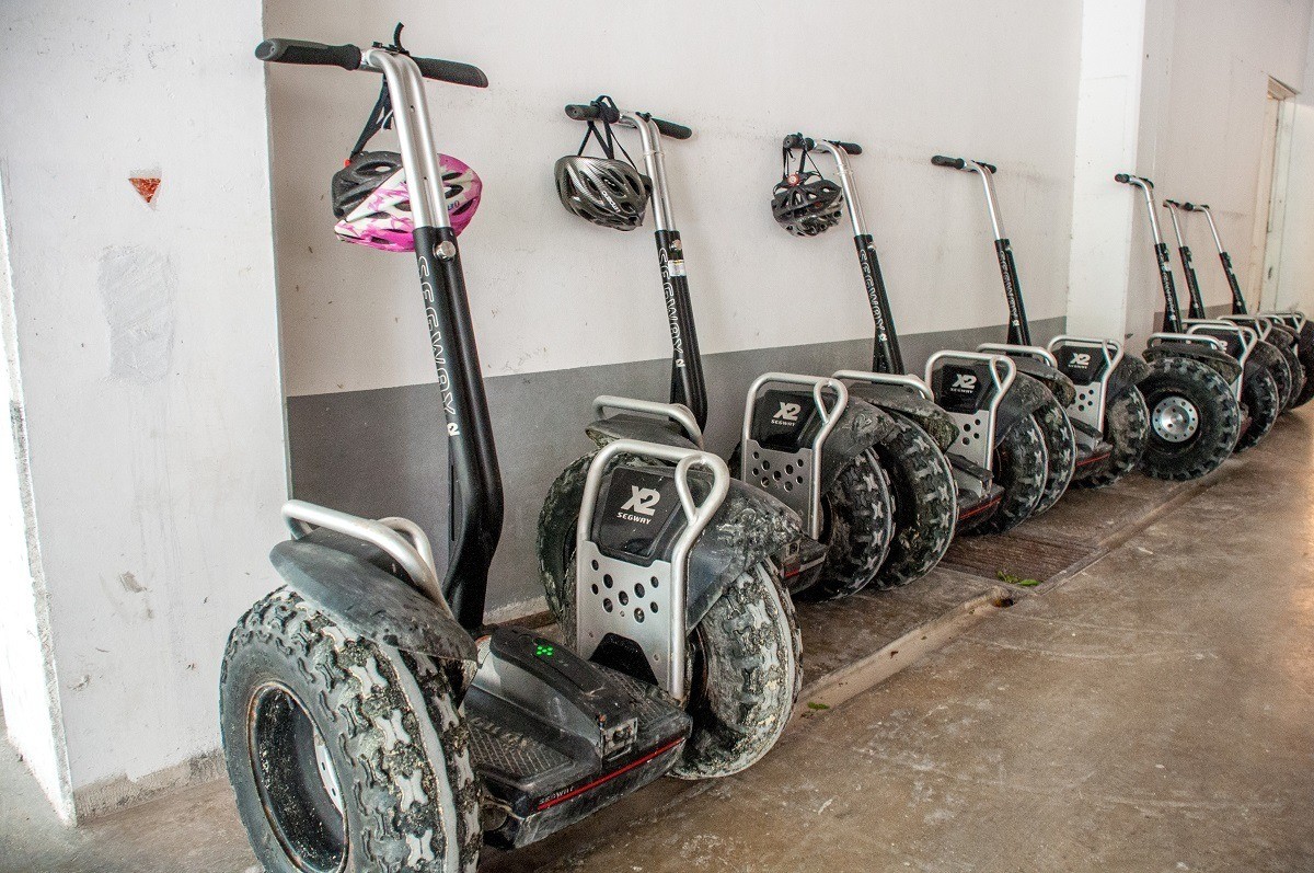 Line of Segways for tours