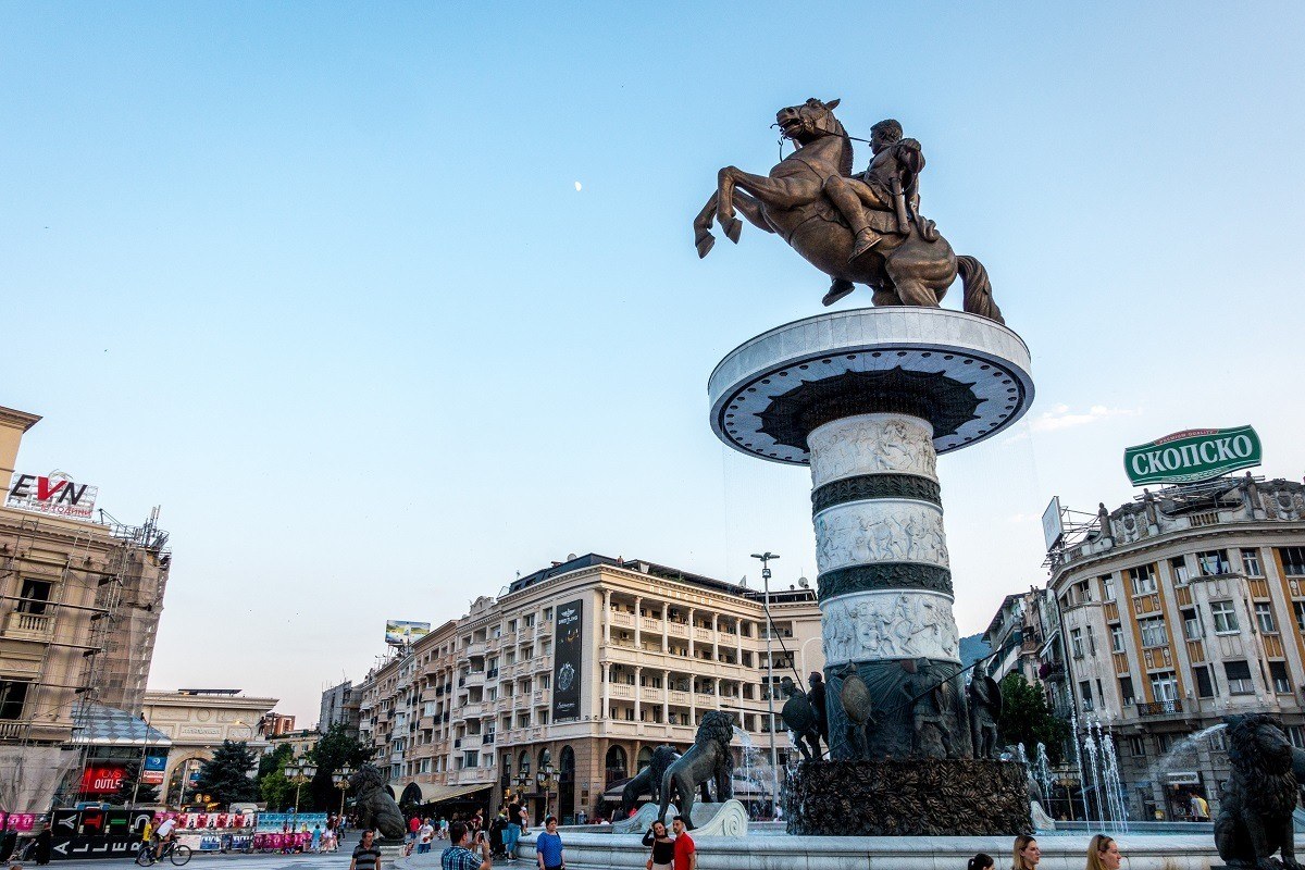 Statue of Alexander the Great in Skopje, Macedonia