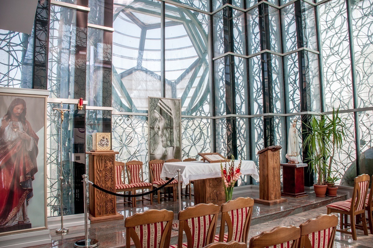 The chapel at the Memorial House of Mother Teresa in Skopje, Macedonia