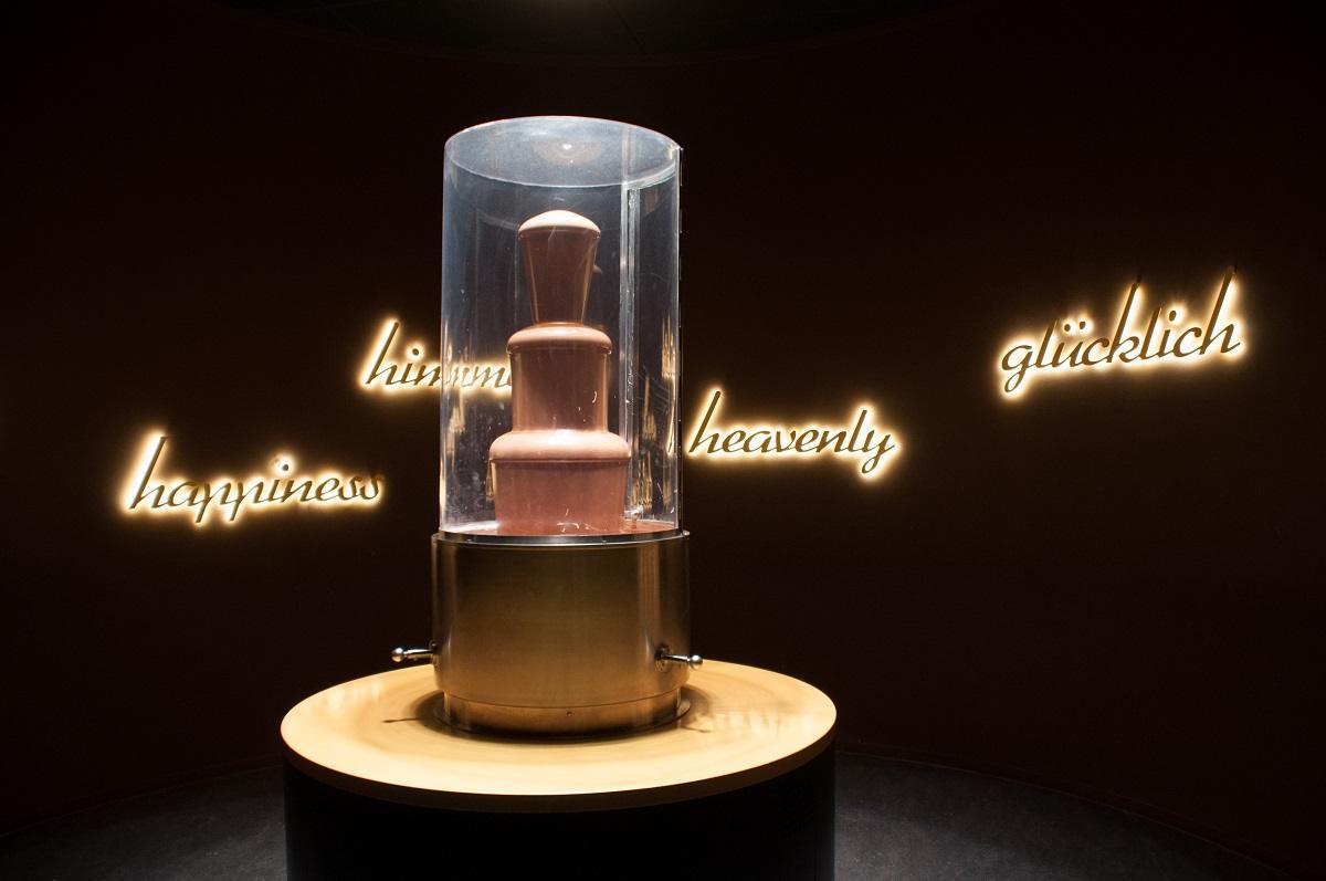 Chocolate fountain on display at Chocoversum