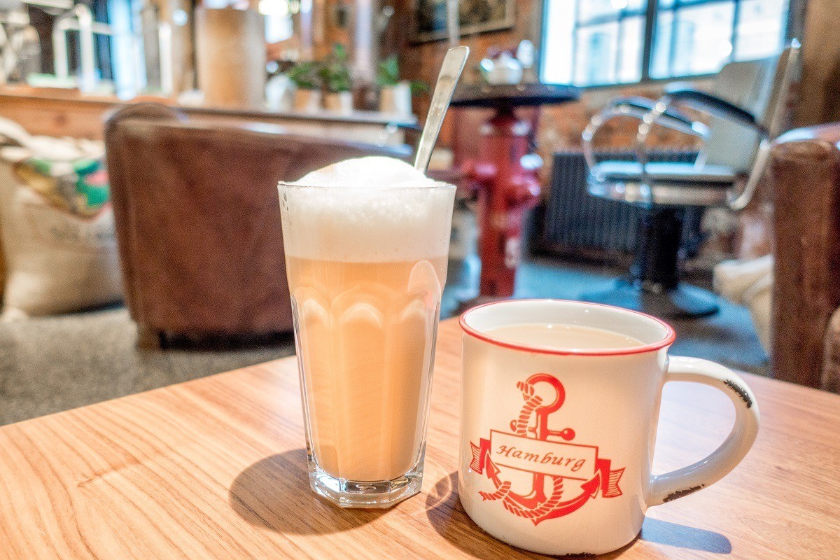 Drinks in the cafe of the Kaffeemuseum