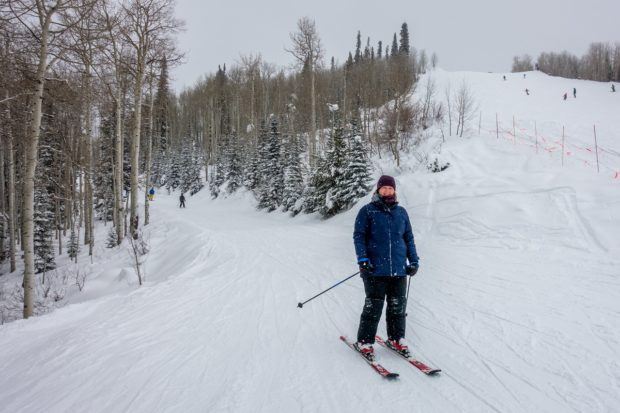 Laura on her Steamboat Springs skiing adventure.