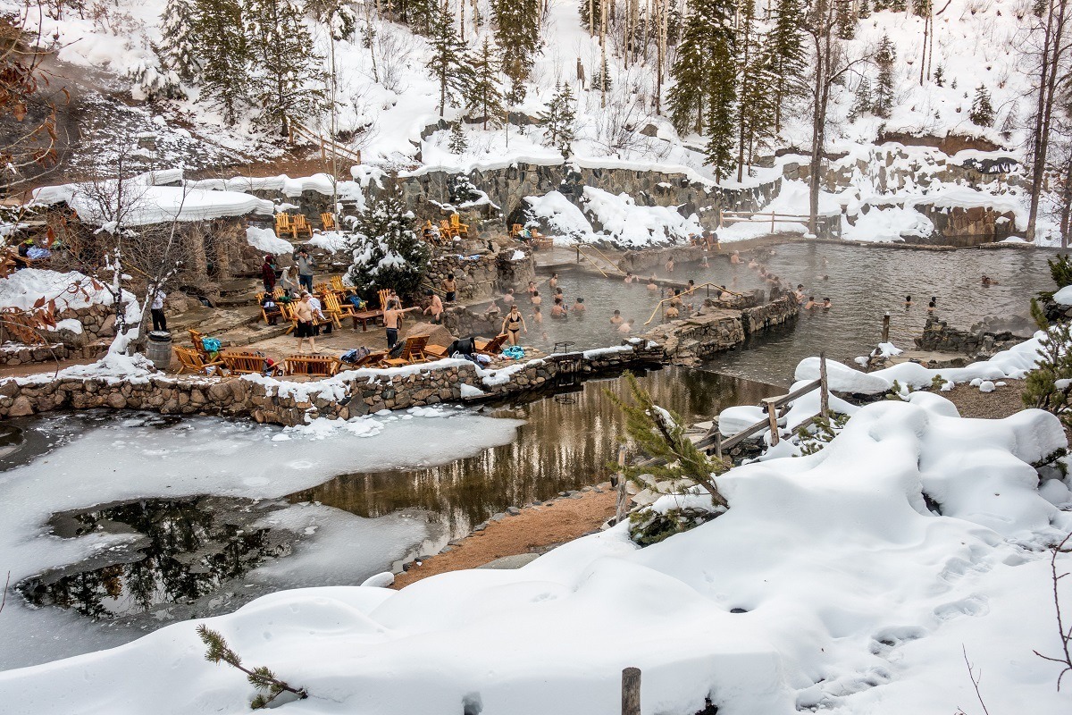 The Strawberry hot springs in Steamboat Springs are a great way to help your sore muscles from skiing.