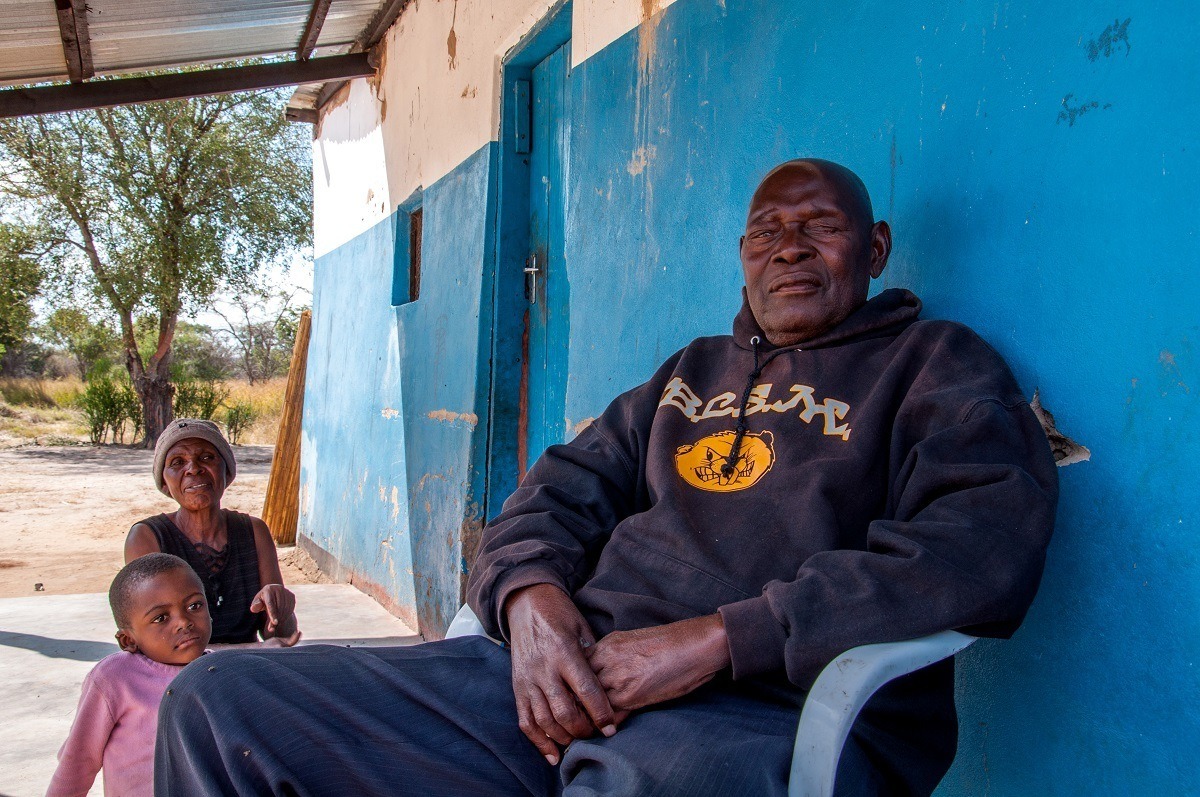 The chief of Siankaba village, Zambia, and his familiy