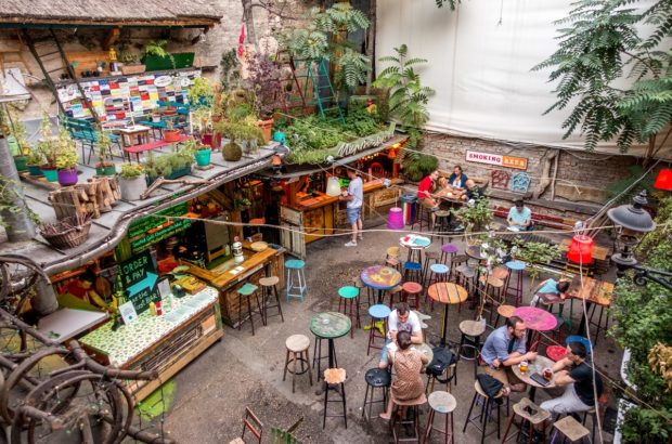 Hopping Among Budapest’s Best Ruin Pubs Szimpla kert, one of the most famous ruin pubs in Budapest