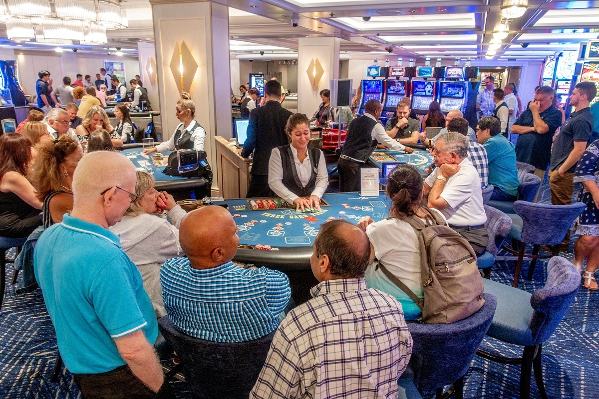 People at blackjack table on cruise