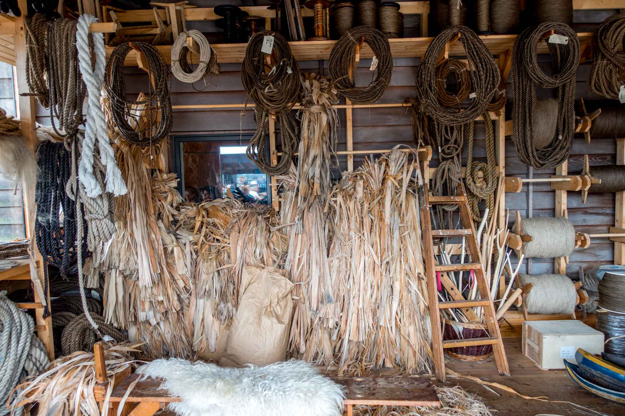 Rope-making equipment at the Roskilde Viking Museum