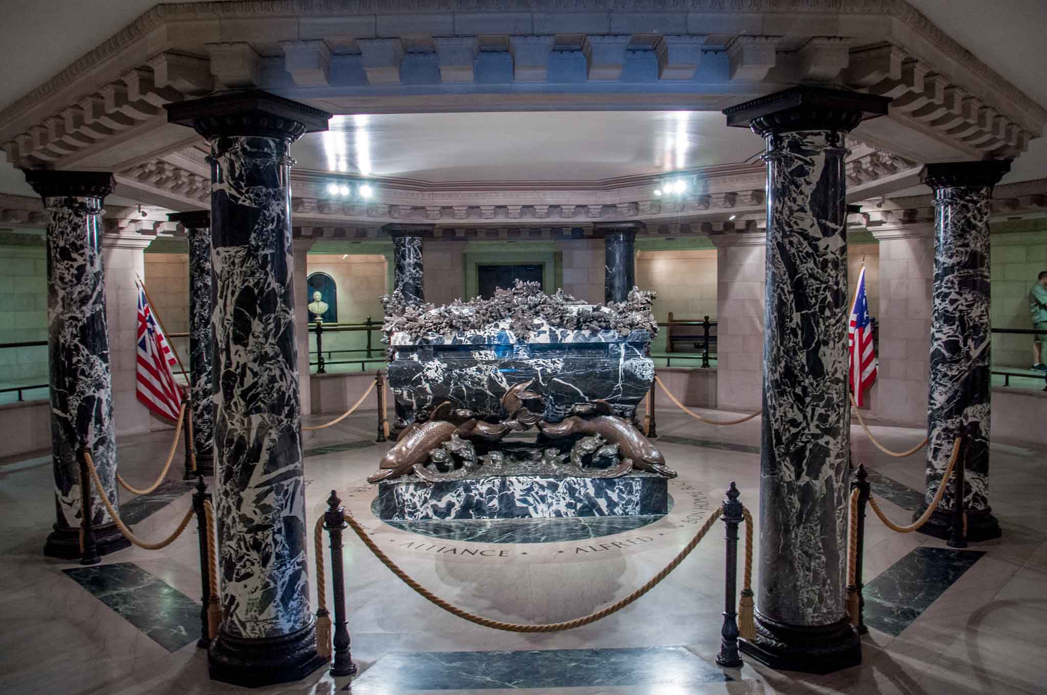 The crypt of John Paul Jones at the US Naval Academy is what to see in Annapolis, Maryland